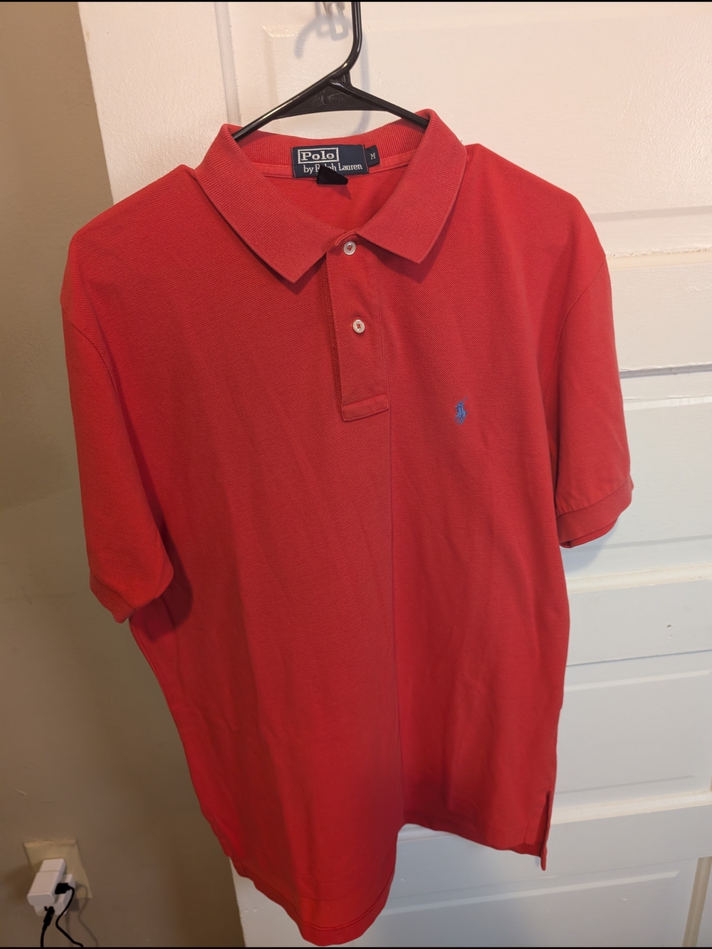 Vintage 90s Polo Ralph Lauren Pique Polo Shirt Red Medium Mariana Islands